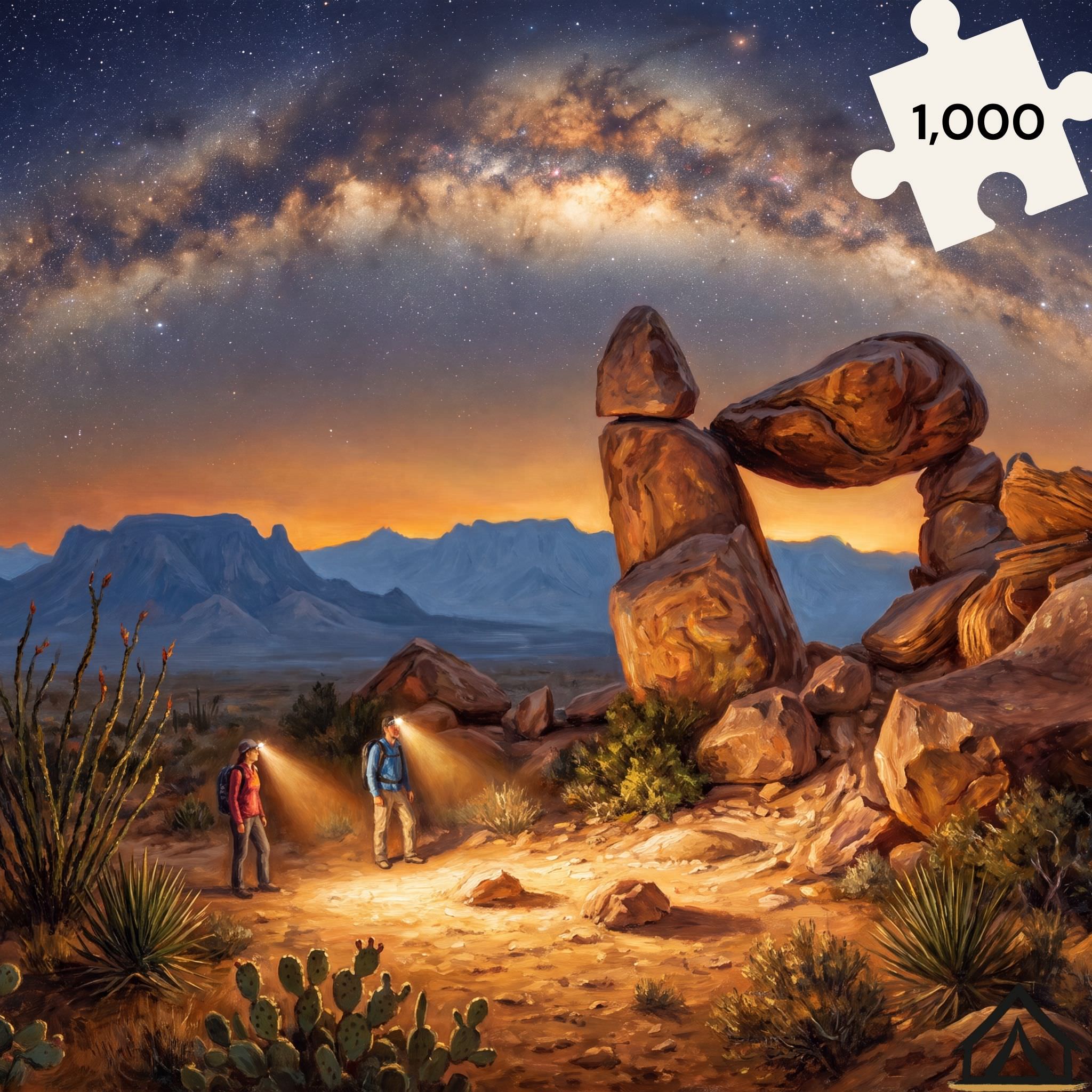 Big Bend National Park night sky jigsaw puzzle — Milky Way over Balanced Rock — 1,000 piece fine art