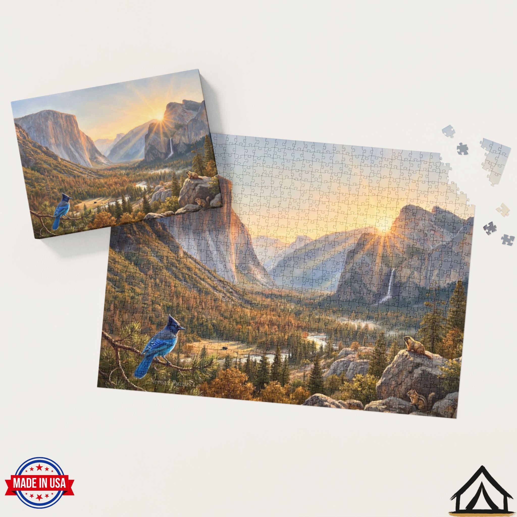 Yosemite puzzle assembled with premium keepsake box Made in USA