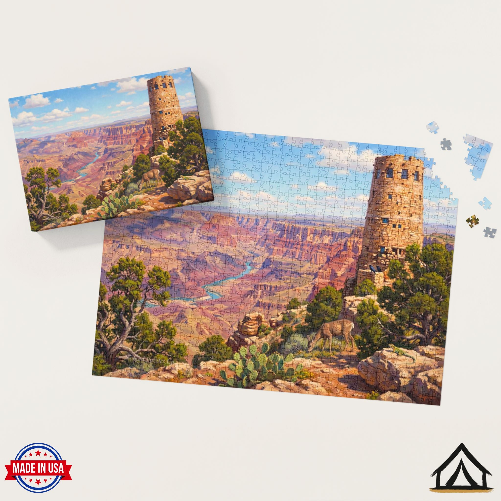 Grand Canyon Desert View puzzle assembled with premium keepsake box Made in USA