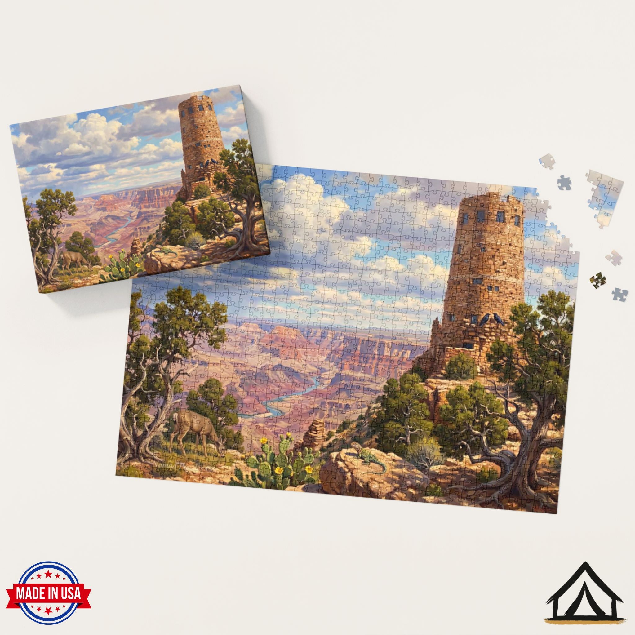 Grand Canyon Desert View puzzle assembled with premium keepsake box Made in USA