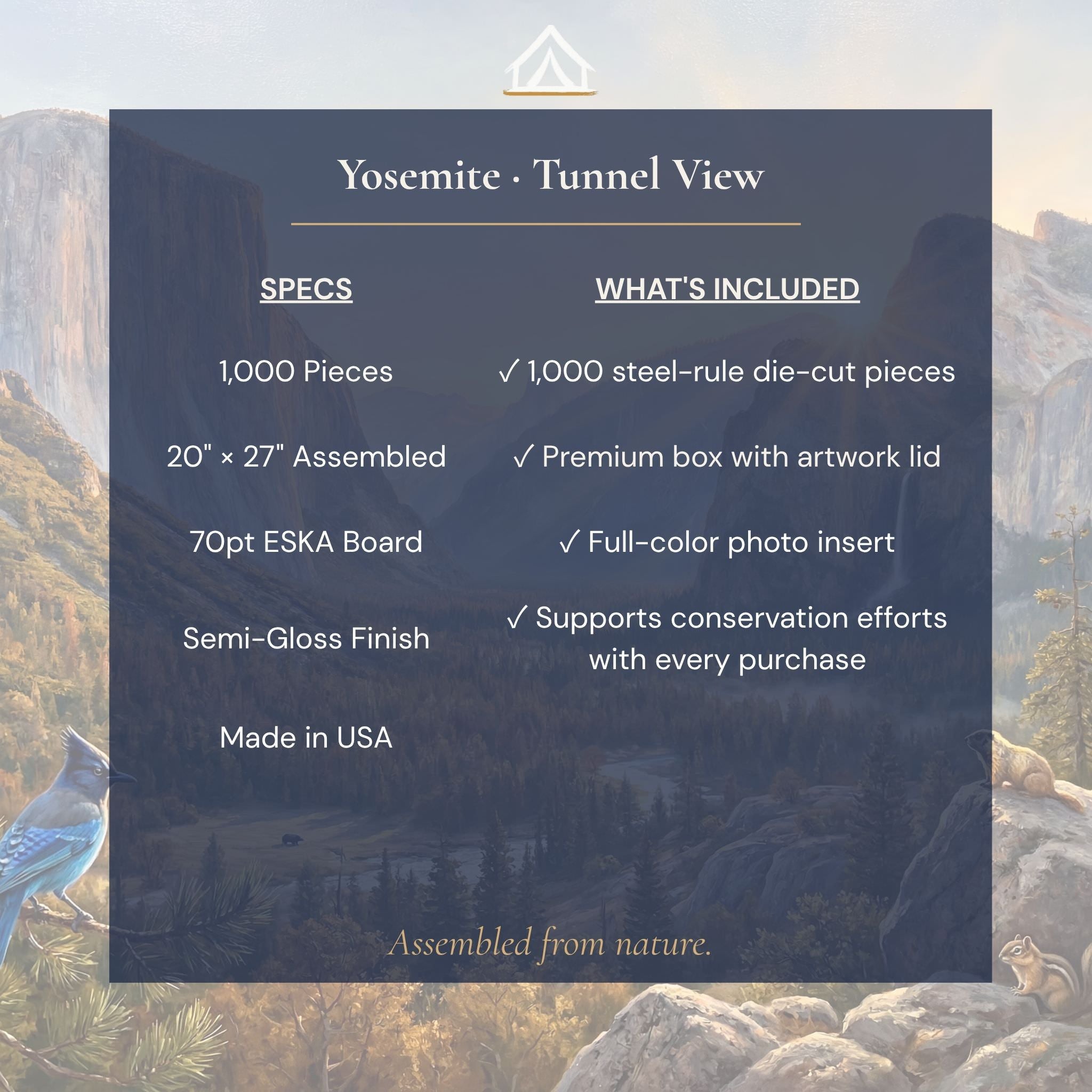 Yosemite National Park puzzle specifications 1000 pieces Made in USA