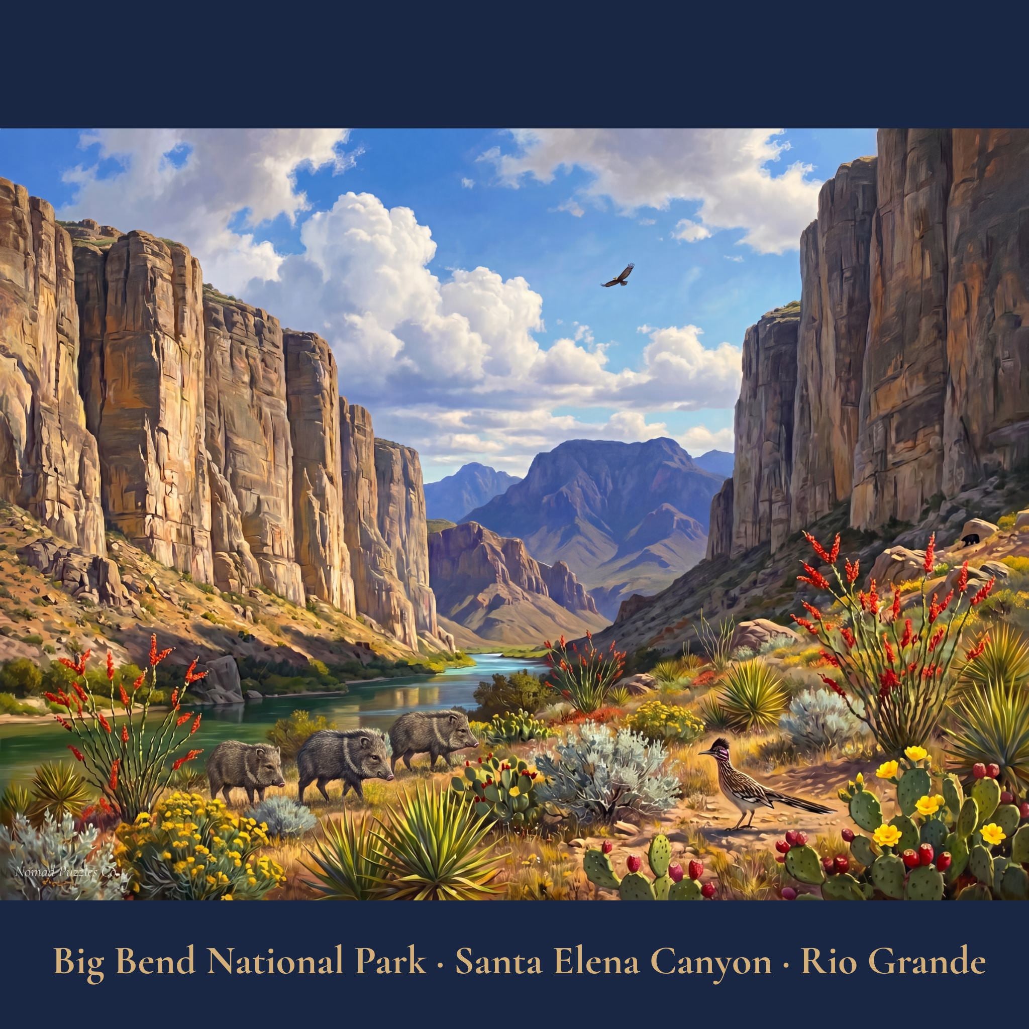 Big Bend National Park Standard Edition puzzle — Santa Elena Canyon Rio Grande full composition