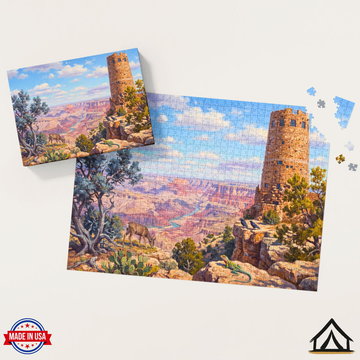 Grand Canyon Desert View puzzle assembled with premium keepsake box Made in USA