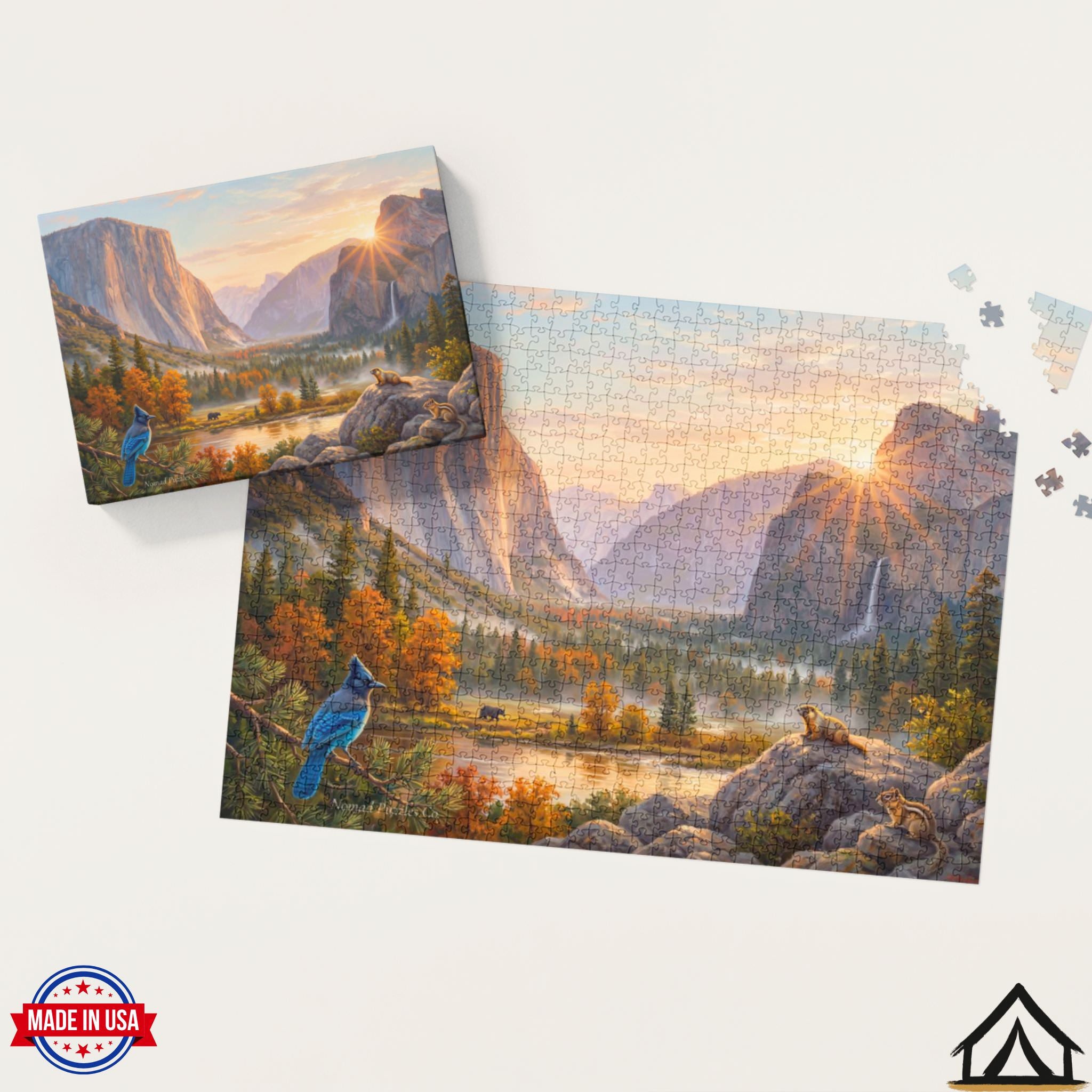Yosemite puzzle assembled with premium keepsake box Made in USA