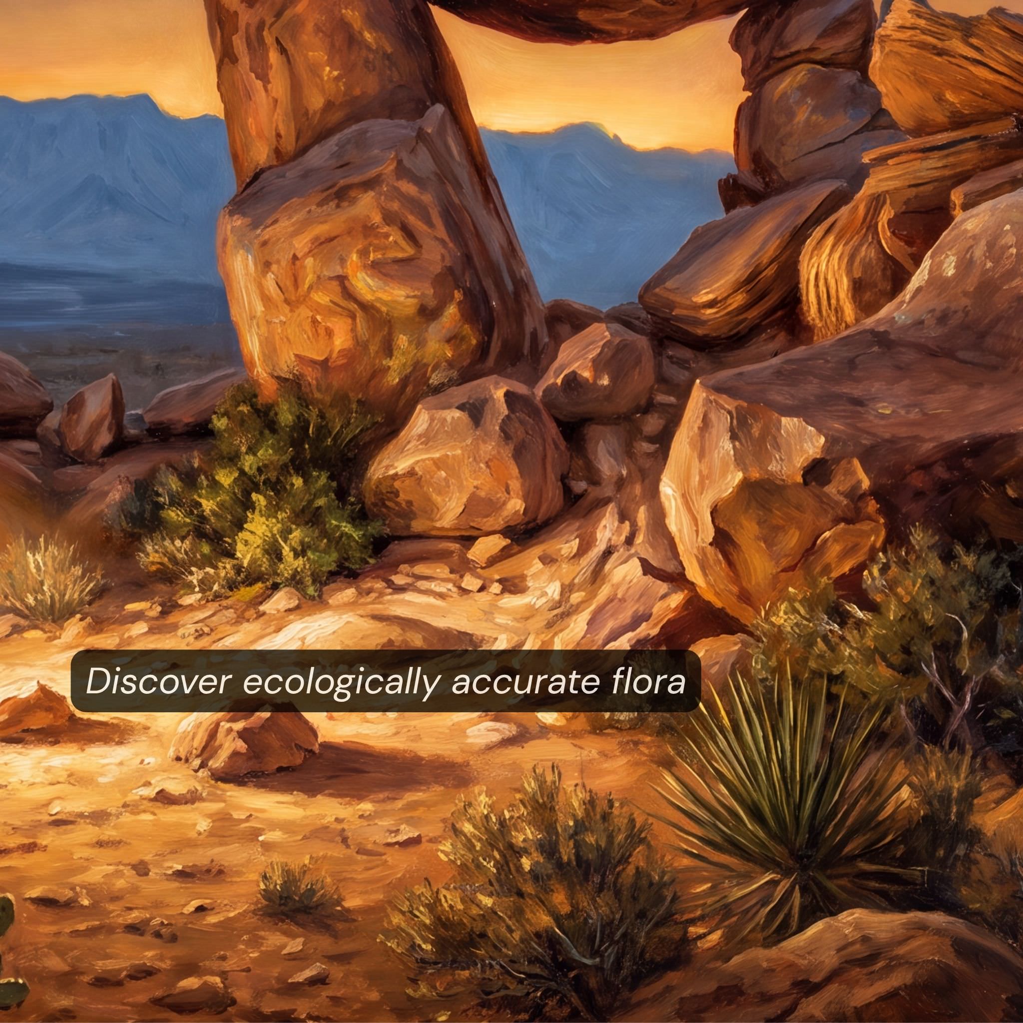 Big Bend Night puzzle detail — ecologically accurate flora at Balanced Rock Grapevine Hills
