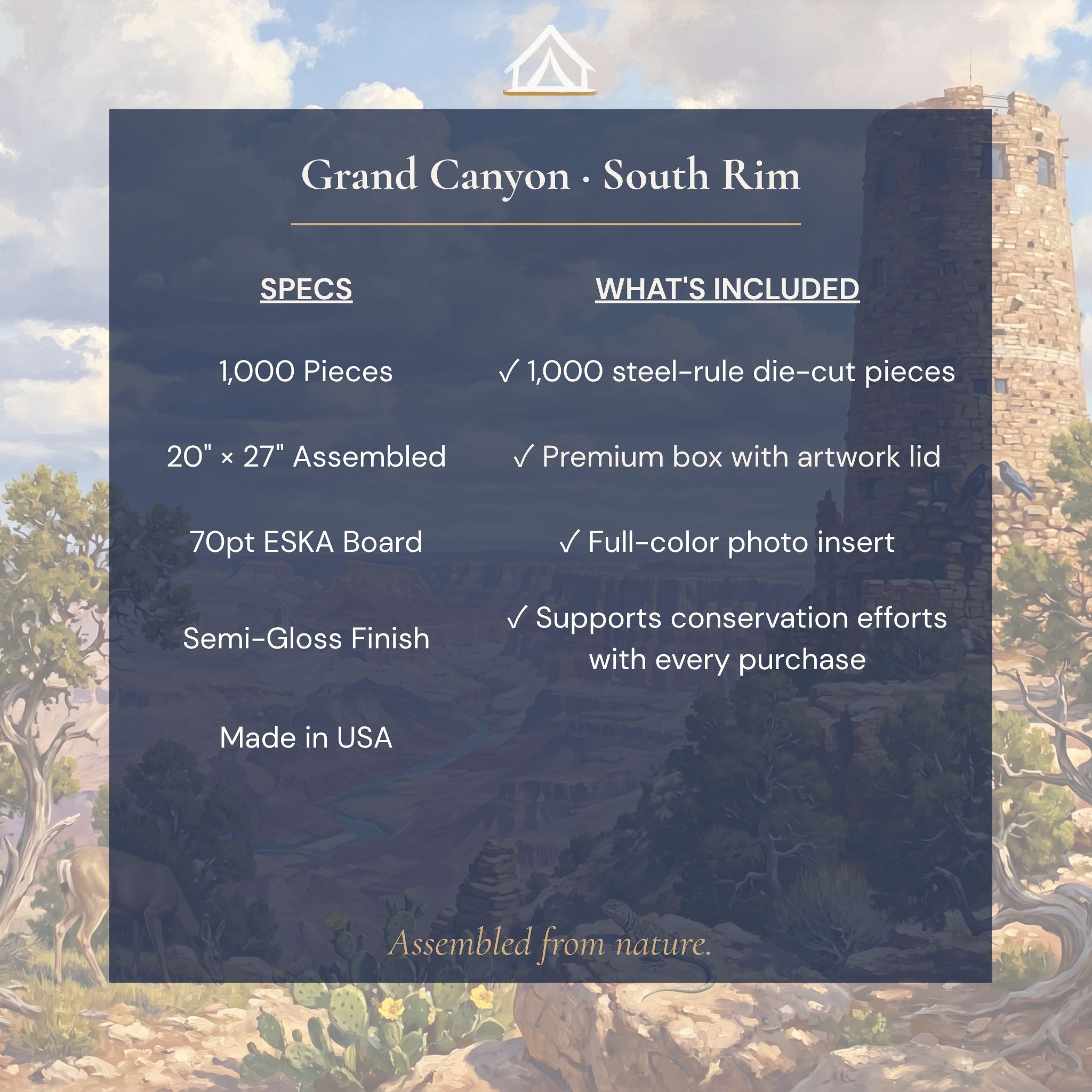 Grand Canyon National Park puzzle specifications 1000 pieces Made in USA