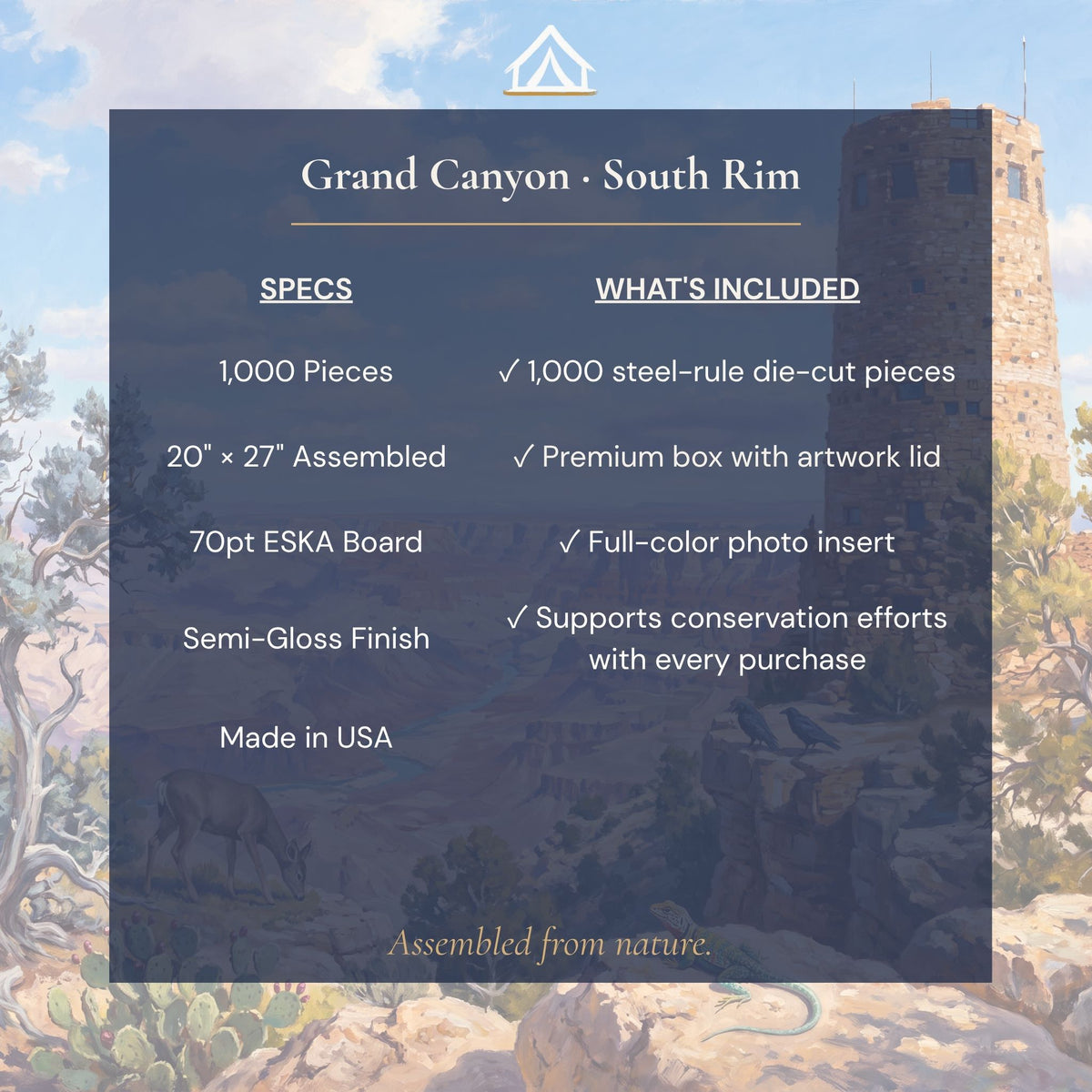 Grand Canyon National Park puzzle specifications 1000 pieces Made in USA